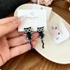 Pendientes de Gato Negro con Goteo de Aceite Lindos de Dibujos Animados para Mujer, Exquisitos, Dulces, Sencillos y a la Moda, Pendientes para Estudiantes con Corazón de Niña, para Viajes