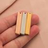 Ventas Calientes Transfronterizas Acero de Titanio Grabable DIY Agujero Interior Rectangular Octogonal Barra de Oro Barra Estéreo Colgante Accesorios de Joyería Geométricos