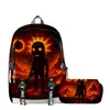 Temporada de Regreso a Clases Mochila Personas de Palo de Madera y Bestia Marina Tungtungtung Mochila Estuche para Lápices de Doble Capa Juego de Dos Piezas