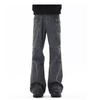 Overoles para hombre 2024 Otoño e Invierno Nuevo Lavado Viejo Plisado Pantalones Paracaídas Guapo Suelto Recto Casual