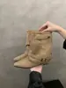 Botines Adelgazantes 2026 Hebilla Tacón Grueso Estilo Chica Popular Pantalón Punta Fina Botines Botas de Mujer Motocicleta Nuevo Negro