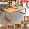 Escritorio para sala de estar, escritorio largo grande para leer y estudiar, mesa de comedor para el hogar, mesa doble larga, estación de trabajo para computadora
