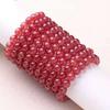 Natural morango wafer talão pulseira pombo cristal vermelho moda feminina simples gelo vermelho pulseira de jóias atacado