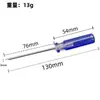 Chave de Fenda Estrela Hexagonal em Forma de Cruz 3mm com Furo T8 T9 T10 Cabeça Colorida de Cristal Cabo Transparente Chave de Fenda Azul