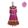 En stock: Vestido Étnico Mexicano de Cinco Colores con Falda Amplia para Actuaciones en Escenario, Suministro Transfronterizo de Comercio Exterior