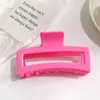 Pinza para el pelo con forma de disco grande de 13 cm, para la parte trasera de la cabeza, con red para el pelo, color rojo, con forma de tiburón, sencilla y esmerilada.
