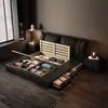 Móveis de quarto: cama de luxo leve 1,5m, cama de couro para apartamento pequeno 1,8m, cama grande para quarto principal, cama de casal para casamento, cama italiana minimalista com armazenamento