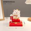 Lindo adorno de gato de la suerte con cabeza que se mueve, decoración creativa para sala de estar, pequeña decoración para escritorio de oficina, soporte para teléfono móvil