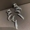 2025 Brincos de Fita Personalizados Europeus e Americanos Transfronteiriços Design Criativo Moda Exagerada de Alto Padrão Luxo Acessível Brincos de Diamante