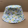 Chapéu de Pescador Adulto Estampado Frutas Floral Chapéu de Bacia de Praia Chapéu de Flor ao Ar Livre Chapéu Respirável para Sol Proteção Solar Chapéu Transfronteiriço
