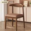 Silla de comedor nórdica silla de cuerno de hierro forjado silla moderna simple de restaurante silla para escritorio de estudio en casa taburete con respaldo de dormitorio