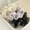 Scrunchie de Cetim de Alta Qualidade com Acabamento de Pérolas, Prendedor de Cabelo Estilo Coreano para Rabo de Cavalo e Coque, Realça a Elegância