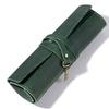 Estuche de Cuero Crazy Horse para Pinceles, Bolígrafos y Lápices Estilo Enrollable Caja de Almacenamiento para Artistas Bolso Cuero Genuino