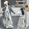 Conjunto para Niña 2025 Nuevo Primavera y Otoño Fresco y Elegante Camisa a Cuadros y Pantalones Cargo Conjunto de Dos Piezas para Niños Mayores Estilo Urbano de Moda