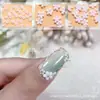 2021 Celebridad de Internet Joyería para Uñas Flor Blanca de Cinco Pétalos Mini Flor Pequeña Linda Flor Tridimensional Joyería para Decoración de Uñas