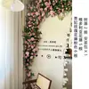 Pared de Flores de Rosa Pared de Cascada Flor Artificial Decoración de Tubería de Aire Acondicionado Enredadera de Flores Cubierta Enredadera para Cabezal de Puerta