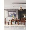 Novo Conjunto de Mesa e Cadeiras de Jantar Estilo Chinês, Toda em Madeira Maciça com Design Antigo Esculpido, Móveis de Jacarandá, Mesa de Jantar Retangular Moderna