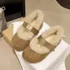 Zapatos Cálidos Peludos con Forro de Terciopelo, Punta Redonda Estilo Retro, Tacón Oculto de 5 cm, Estilo Otoño/Invierno 2026, Suela Suave, Hebilla Metálica, Zapatos Mocasín, Zapatos de Algodón