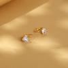 Pendientes pequeños de diamantes IMI para mujer, de acero de titanio y forma de corazón, con diamantes de imitación dorados, accesorios de moda YE213