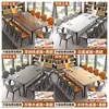 Mesa de conferência espessa, mesa longa, escrivaninha simples moderna, mesa de escritório/jantar longa para sala de conferências pequena, mesa e cadeiras para treinamento e leitura