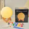Lámpara de Luna de Vinilo para el Festival de Mediados de Otoño, Lámpara de Planeta, Lámpara de Atmósfera para Mesita de Noche, Lámpara de Luna Decorativa, Luz Nocturna Táctil, Directo de Fábrica