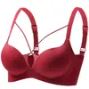 Ropa interior sin costuras para mujeres con poco busto, realzadora y engrosadora para una apariencia más grande, sin varillas, soporte lateral del busto, anti-caída, sujetador sexy