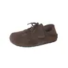 Zapatos de Mujer Individuales Birkenstock Casual Otoño Estilo Coreano Gamuza Punta Redonda Venta al por Mayor Nueva Moda Fea 2025 Retro Doble Uso