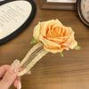 Pinza de Pato Flor de Rosa Simulada, Pinza para el Cabello Atmosférica de Primavera y Verano, Pinza Dulce para Recoger la Mitad del Cabello, Diadema en la Parte Posterior de la Cabeza