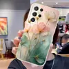 Adequado para capa de celular S25ULTRA TPU macio A54 A17 flor dourada S26PLUS floral A90 capa protetora A16