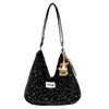Bolsa Tote Grande de Moda Casual Nova para Mulheres 2025, Bolsa de Ombro Simples de Veludo Cotelê, Bolsa Transversal Versátil