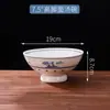 Tigela Grande de Cerâmica com Pés Altos, Tigela de Sopa, Tigela de Macarrão, Tigela de Arroz, Tigela de Kimchi, Tigela de Sopa de Peixe em Conserva, Tigela Grande para Culinária Chinesa com Pés Altos
