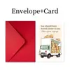 Estilo Novo Transfronteiriço 1 Peça/Conjunto Conjunto de Cartões de Agradecimento com Envelope, Cartão de Cumprimentos Criativo com Texto Divertido para Mudança Cartão Dobrável