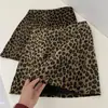 Nicho coreano! Saia Mini Evasê Forrada Estampa de Leopardo Estilo Retro Picante Outono 2026 Feminina