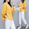Peça Única/Conjunto Verão Feminino Novo Solto Slim Manga Morcego Algodão e Linho Blusa Feminina Elegante Fashion Camisa Gola Redonda