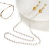 Cadena para gafas simple europea y americana, cadena colgante de perlas de cristal para gafas de sol, personalidad popular, trébol de cuatro hojas, cadena para mascarilla para hombres y mujeres