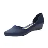 Sapatos Pointy Salto Anabela Feminino Comércio Exterior Quatro Estações Galochas Solado Macio Sapatos Profissionais para Trabalho Sandálias Rasas Fosco para Exterior