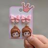 Aretes para Niñas Sin Perforación de Orejas Clips para Orejas Indolorosos Joyería Linda de Dibujos Animados Aretes de Princesa Joyería Colgante para Bebé
