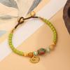 Pulsera de Piedra Natural Estilo Étnico Tibetano Nuevo Retro Simple Personalidad para Hombre y Mujer Serie Cuentas Nepalés Tejida