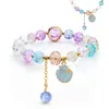 Pulsera de Cuentas de Vidrio Más Vendida Transfronteriza Taobao Fruta Unicornio Dibujos Animados Colgante de Aleación con Goteo de Aceite Regalo para Niños Femenino