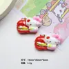 Acessórios de Resina DIY Desenho Animado Gatinho Maçã Artesanal Cola Cremosa Presilha de Cabelo Pingente para Capa de Celular Fivela de Sapato Acessórios de Joias