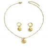 Conjunto de Joyería para Mujer Estilo Marino Europeo y Americano Transfronterizo Diseño Niche de Aretes con Incrustaciones de Concha y Piedras Preciosas Collar Largo Versátil