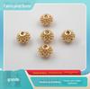 Acessórios de Joias Antigas Cobre Fundido Bola de Flor Oca Contas com Furo Reto 9mm Acessórios com Contas Material para Prendedor de Cabelo Hanfu Headwear