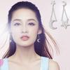 Aretes de Plata Esterlina S925 Xingyue Asimétricos Micro-incrustados con Zirconia Joyería Coreana de Plata Esterlina Combinable