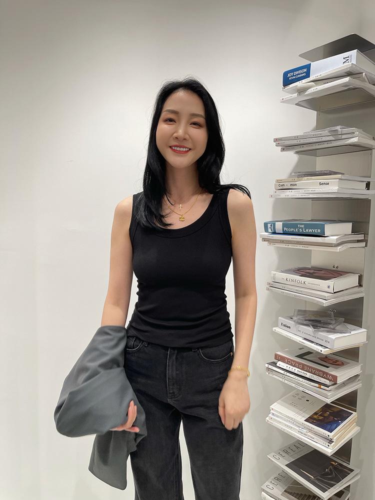 老板娘同款螺纹棉女士背心防走光遮副乳内衣弹力修身显瘦百搭背心