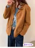 Chic Coreano Retro Francés Temperamento Cuello de Solapa Solapa Única Doble Bolsillo Sistema de Color Merade Chaqueta de Traje para Mujer