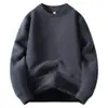Directo de Fábrica Nuevo Suéter para Hombre de Cuello Redondo Otoño Invierno Plus Terciopelo Engrosado Cálido Casual Tejido de Punto Capa Base de Moda