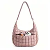 Bolsa Nuvem Plissada de Alta Qualidade Transfronteiriça, Bolsa de Ombro Transversal, Bolsa de Mão, Bolsa Dumpling, Bolsa Feminina Fofa de Algodão para Baixo em Estoque