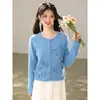 Sí Muy esperado nuevo suéter de punto de manga larga para otoño temprano con estampado floral para mujer