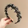 Estilo de lujo ligero diadema con peine de dientes pequeños de diamantes completos diadema de alto temperamento con parte superior de cráneo esponjosa pinza para el pelo accesorios para el cabello estilo nuevo