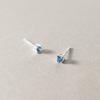 Pendientes Nalan S925 de plata esterlina con un diseño de nicho fresco y dulce, exquisitos y sencillos con diamantes azules de cuatro garras M06210